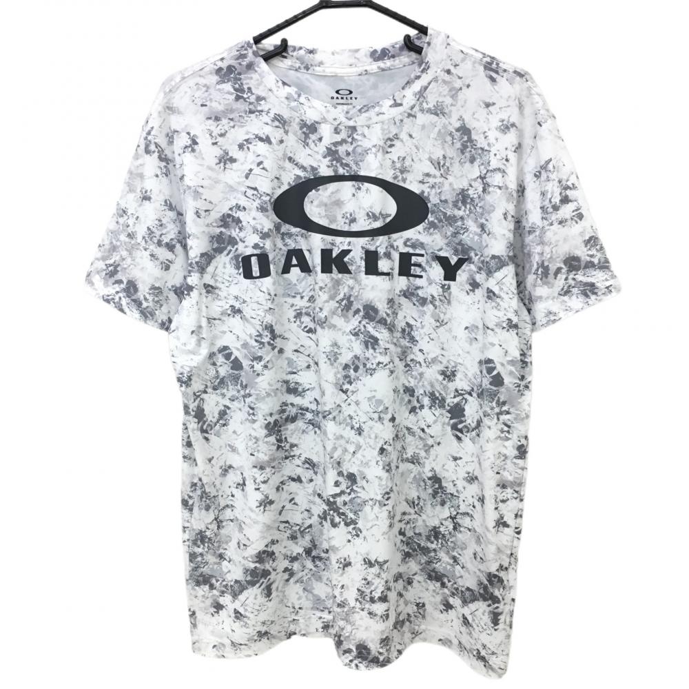 【超美品】オークリー Tシャツ 白×グレー 総柄　 メンズ L ゴルフウェア 2022年モデル Oakley 画像