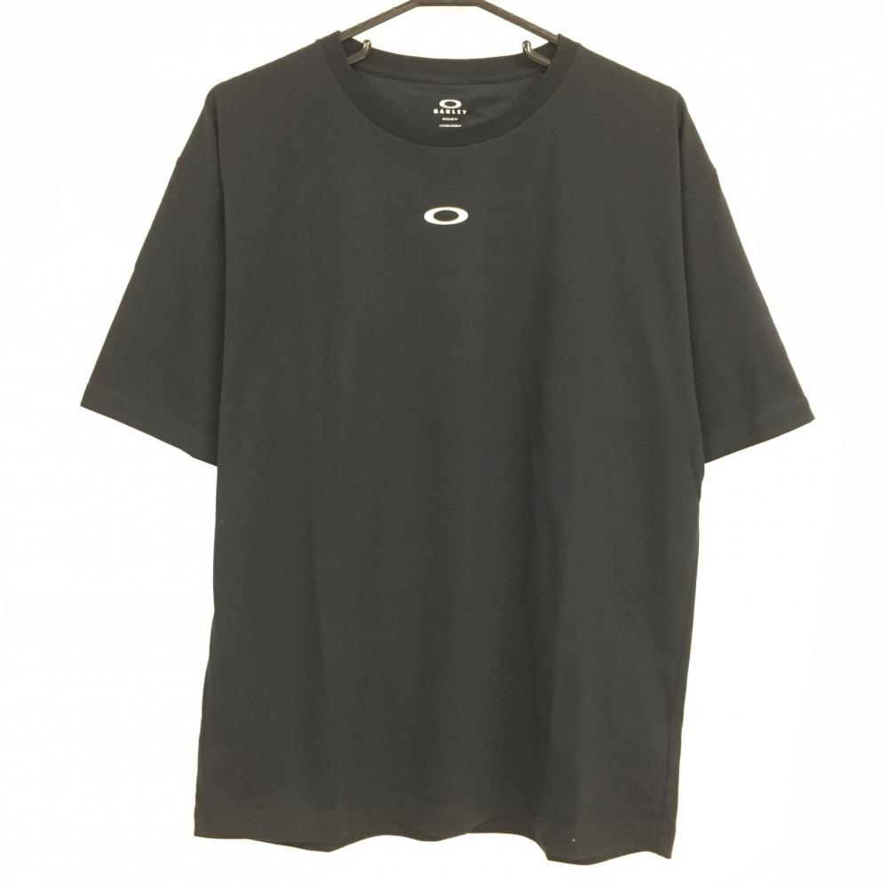 【新品】オークリー Tシャツ 黒×ブラウン系 後ろビッグロゴプリント HYDROLIX メンズ XL ゴルフウェア Oakley