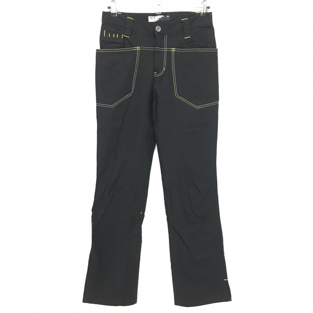 【美品】オークリー パンツ 黒×イエロー ステッチ ストレッチ  メンズ 31 ゴルフウェア Oakley