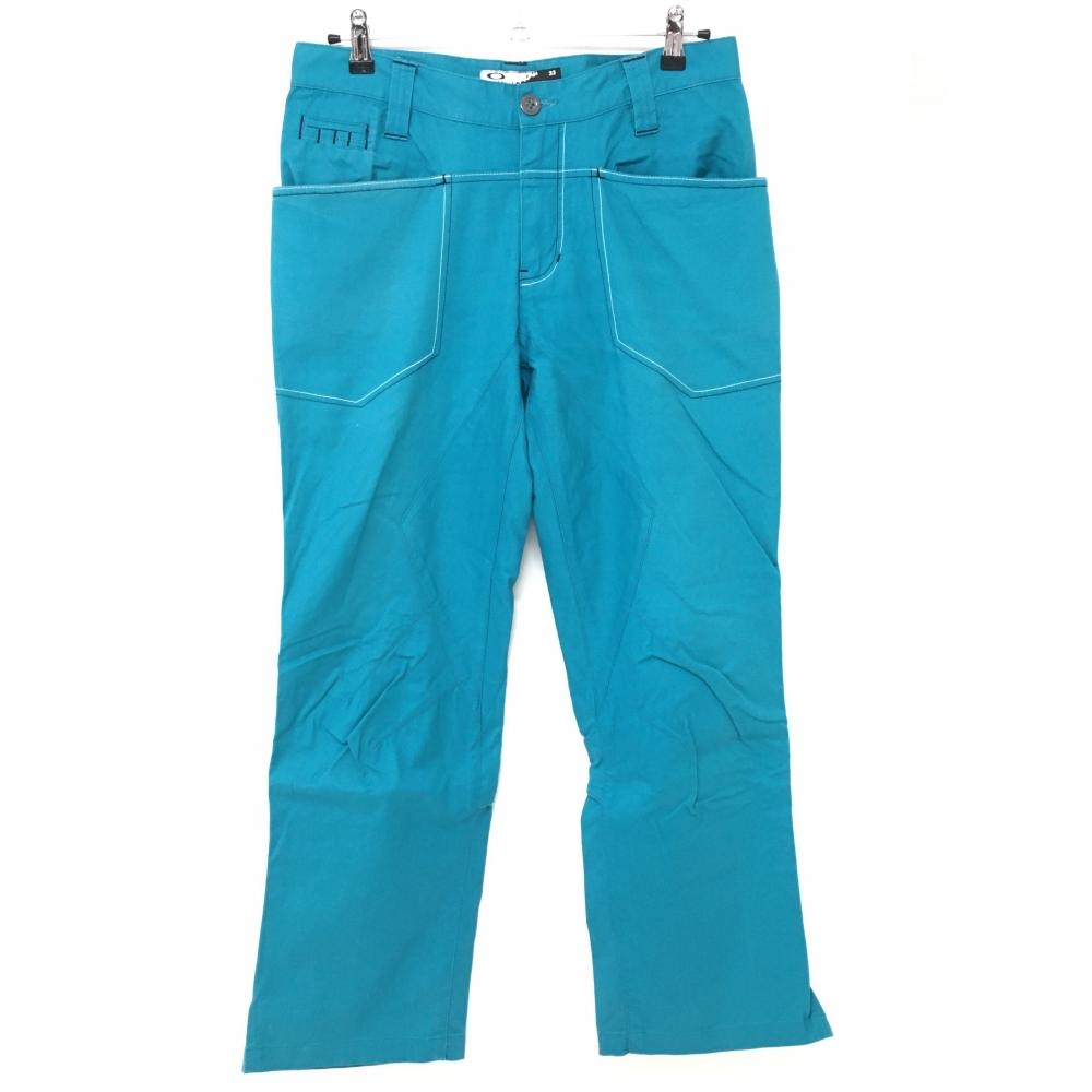 オークリー パンツ ブルーグリーン ステッチ ストレッチ  メンズ 33 ゴルフウェア Oakley