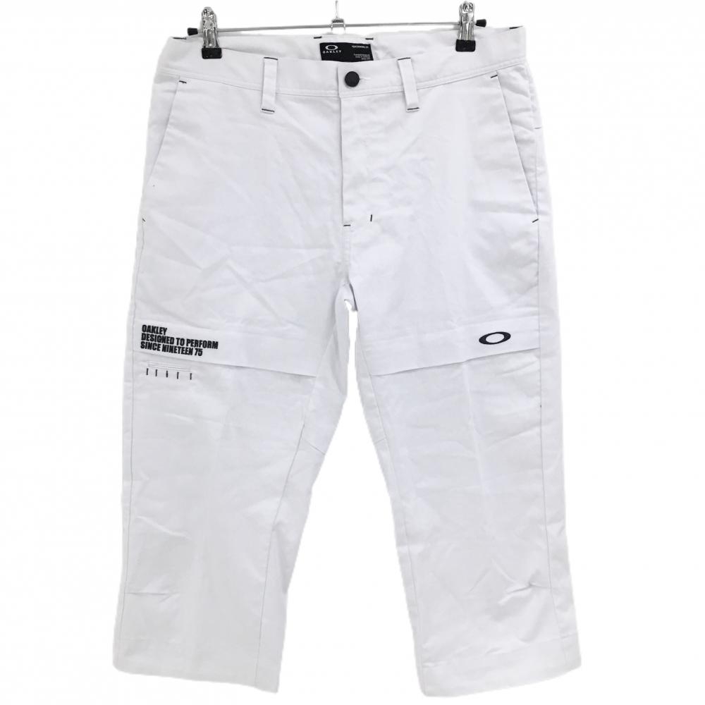 【美品】オークリー 半端丈パンツ 白 ティー装着可 メンズ 34 ゴルフウェア Oakley