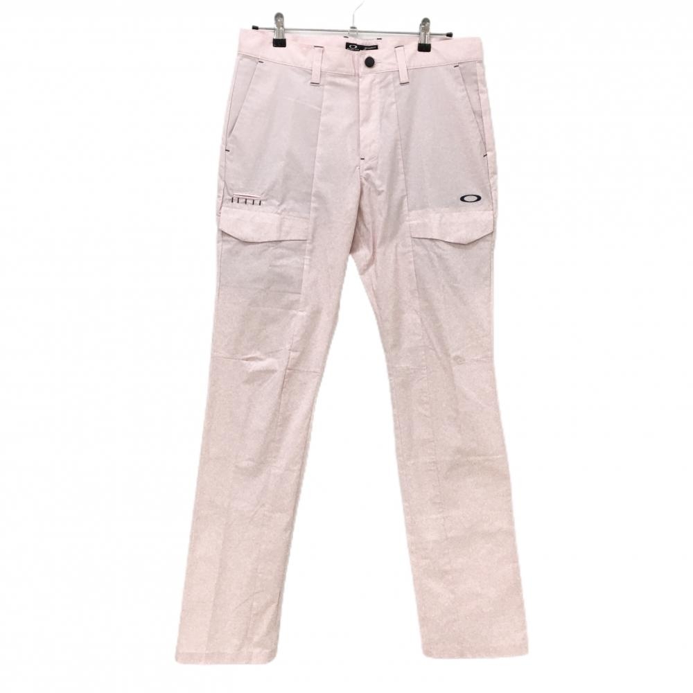 【美品】オークリー パンツ ピンク ロゴネイビー ティー装着可 メンズ 34 ゴルフウェア Oakley