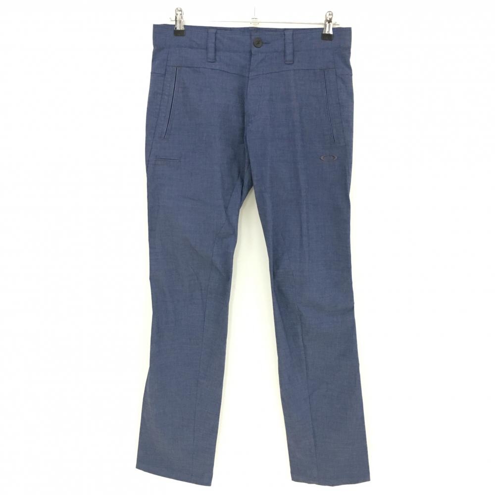 【美品】オークリー パンツ ネイビー ロゴ刺しゅう ストレッチ ティー装着可  メンズ 32 ゴルフウェア Oakley