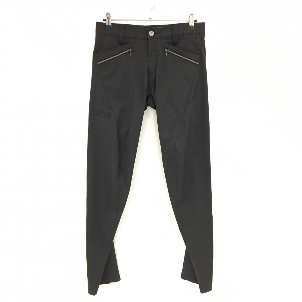 オークリー パンツ 黒 ロゴ刺しゅう ストレッチ メンズ 32 ゴルフウェア Oakley