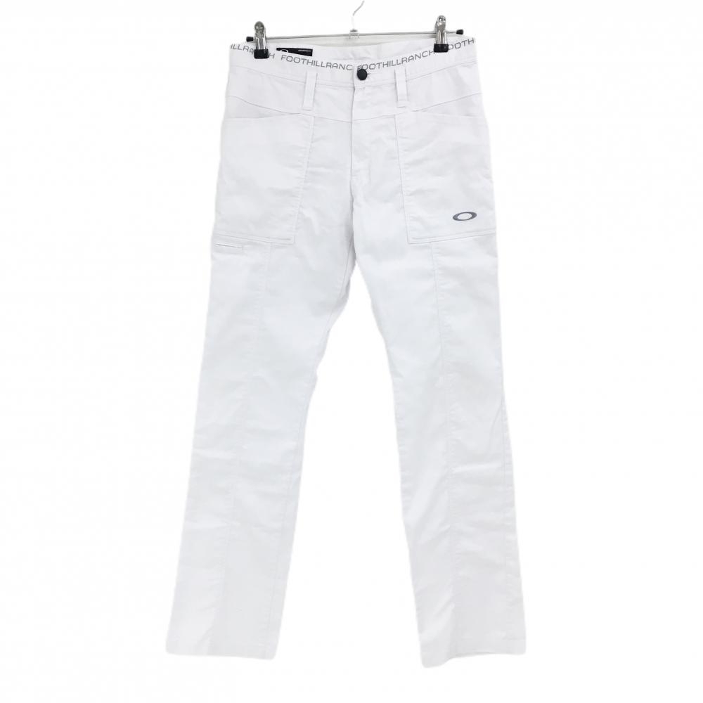 【美品】オークリー パンツ 白 ストレッチ ティー装着可 メンズ 33 ゴルフウェア Oakley