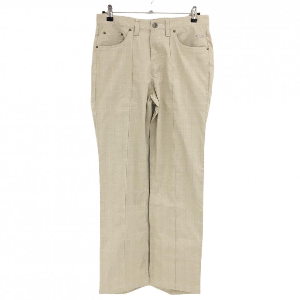 オークリー パンツ ベージュ グレンチェック ストレッチ メンズ 32 ゴルフウェア Oakley