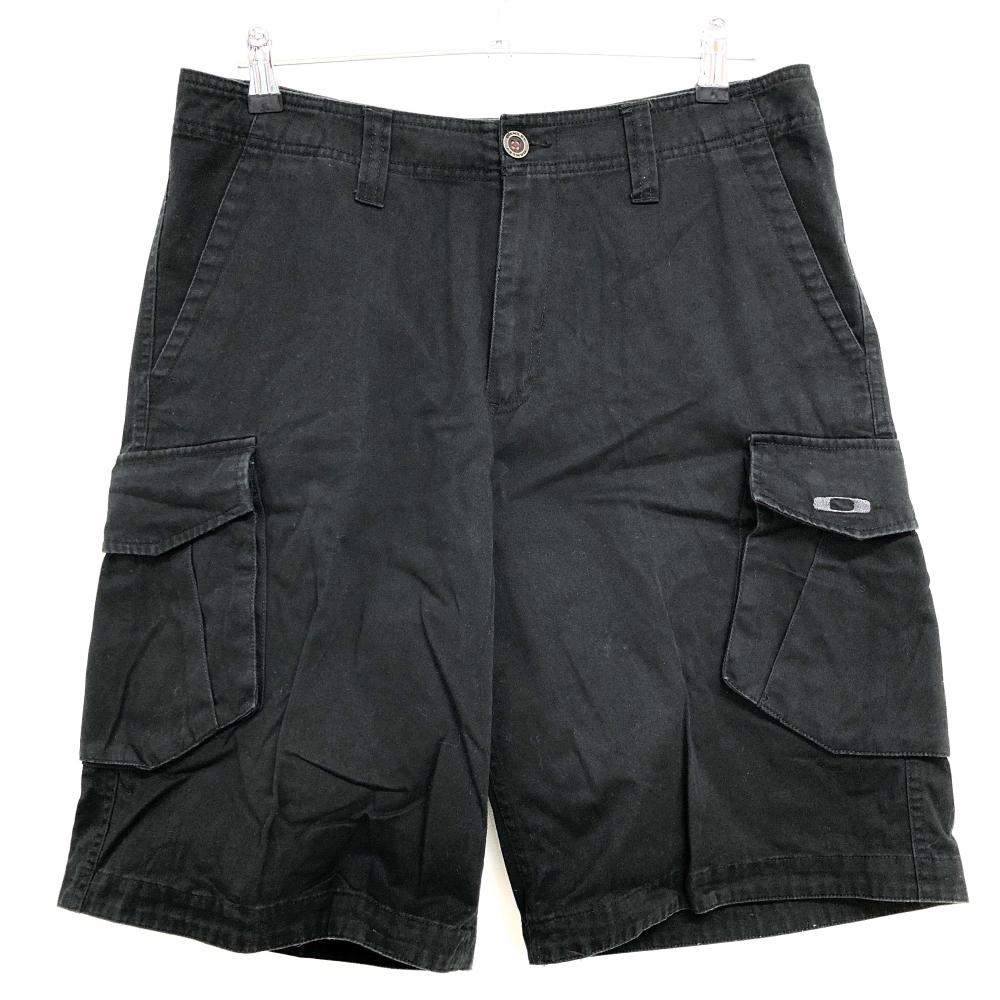 オークリー ハーフパンツ 黒 カーゴ コットン100％  メンズ 32 ゴルフウェア Oakley