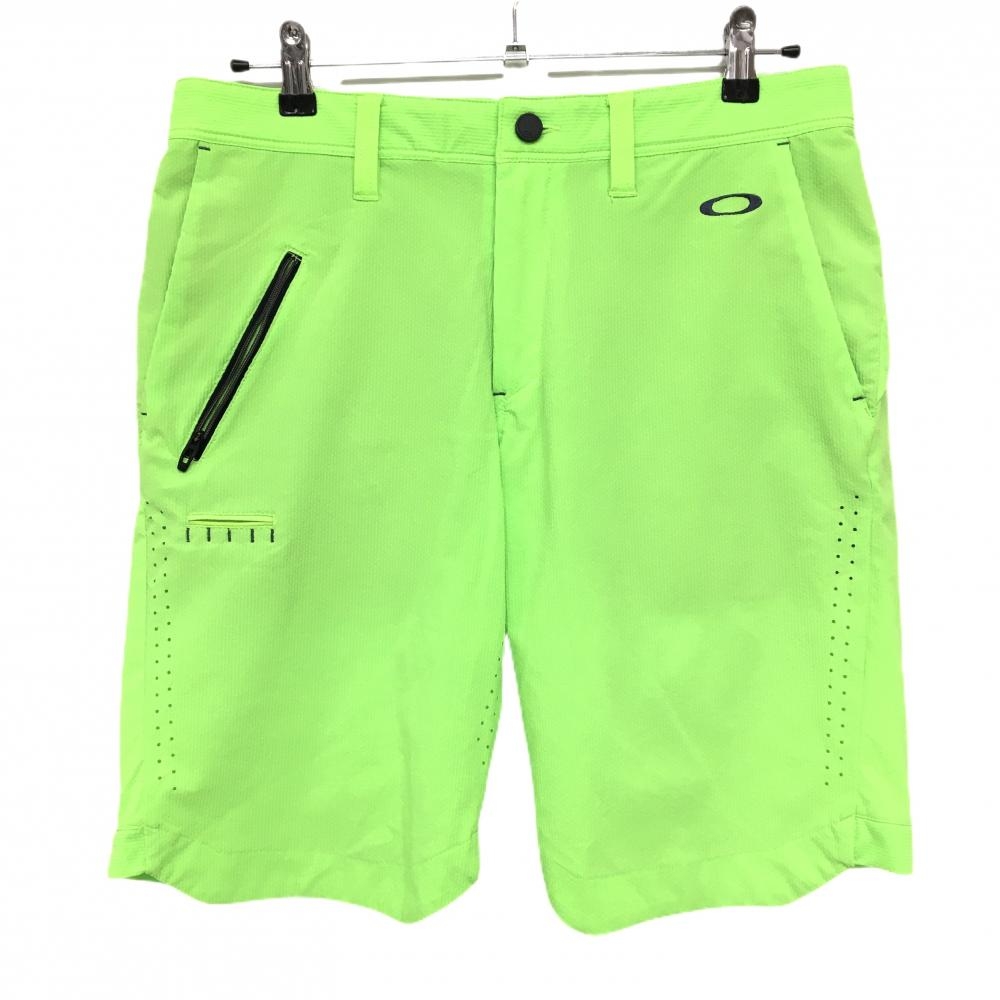 オークリー ハーフパンツ 蛍光グリーン 織生地  メンズ 34 ゴルフウェア Oakley