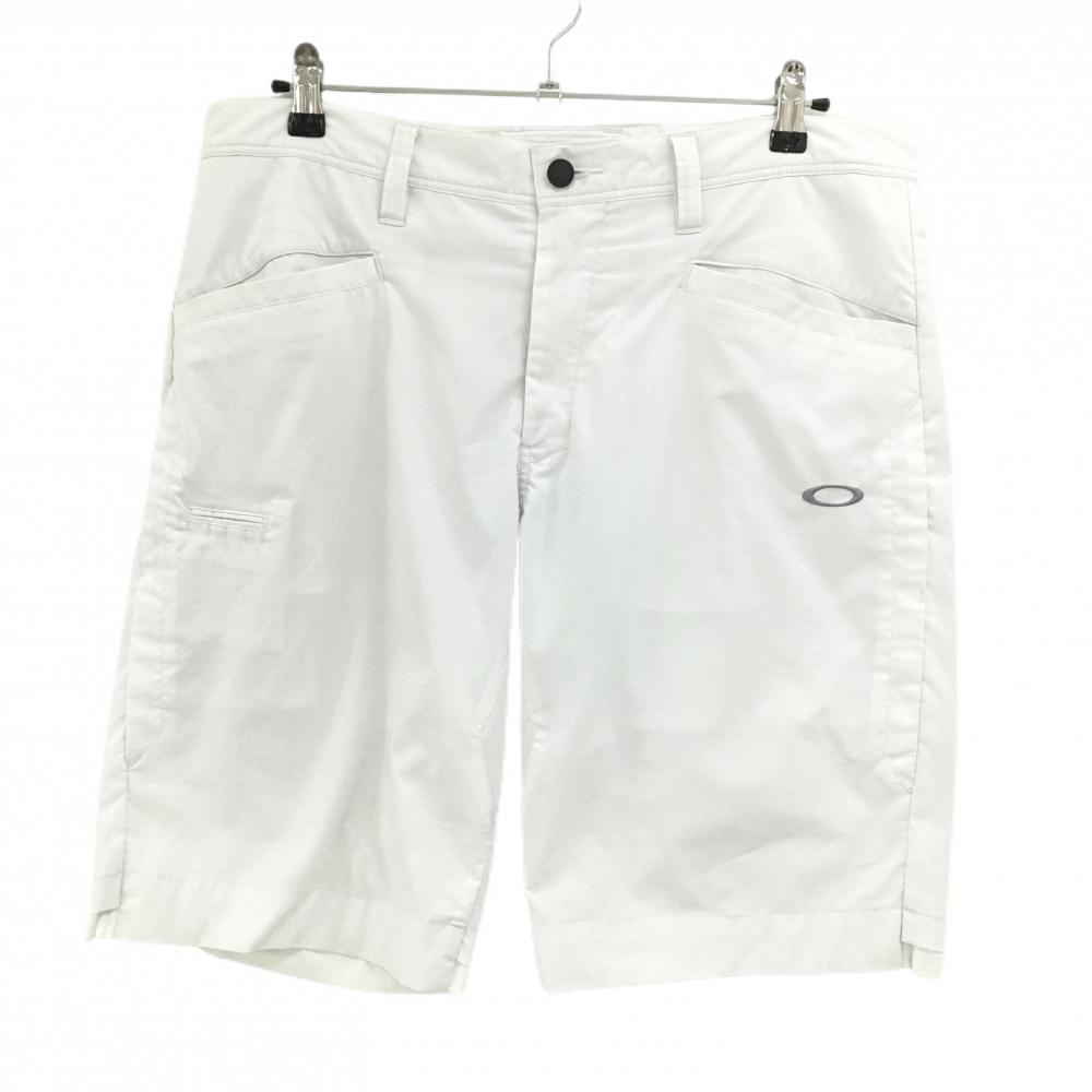 オークリー ハーフパンツ 白 裏地付 ティー装着可 メンズ 36 ゴルフウェア Oakley