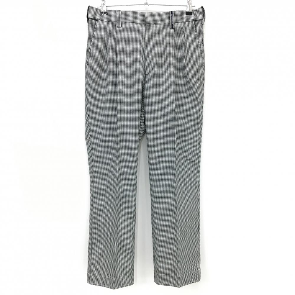 カッターアンドバック パンツ 白×黒 千鳥柄 バックロゴ刺しゅう メンズ 85 ゴルフウェア CUTTER＆BUCK