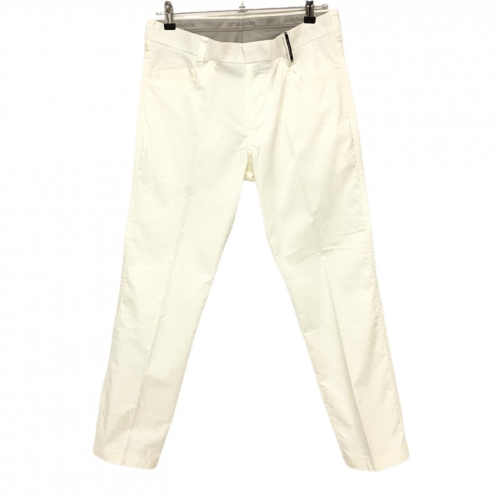 カッターアンドバック パンツ 白 ベルトループロゴ  メンズ 82 ゴルフウェア CUTTER＆BUCK
