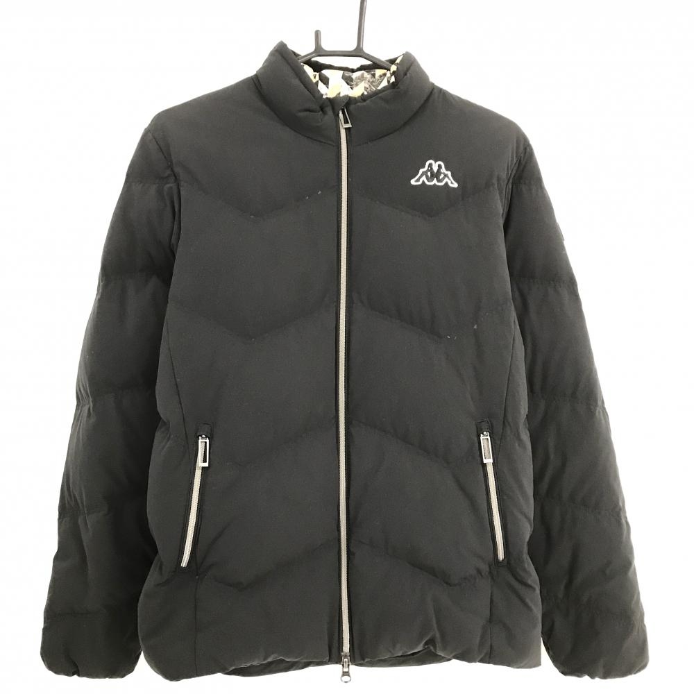 カッパ ダウンジャケット 黒　ロゴ刺しゅう ダウン80％  メンズ L ゴルフウェア Kappa