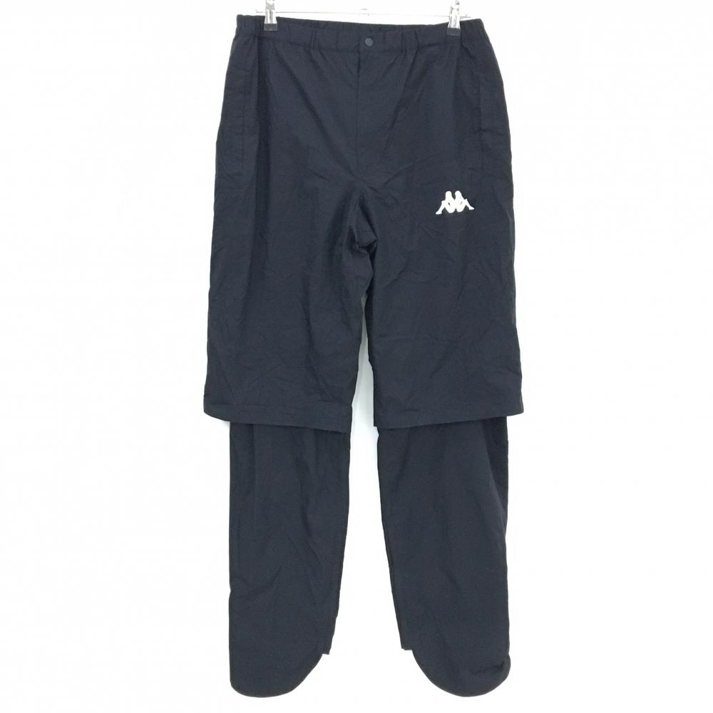 【超美品】カッパ レインパンツ 黒 膝下着脱可 上部メッシュ裏地 メンズ LL ゴルフウェア Kappa