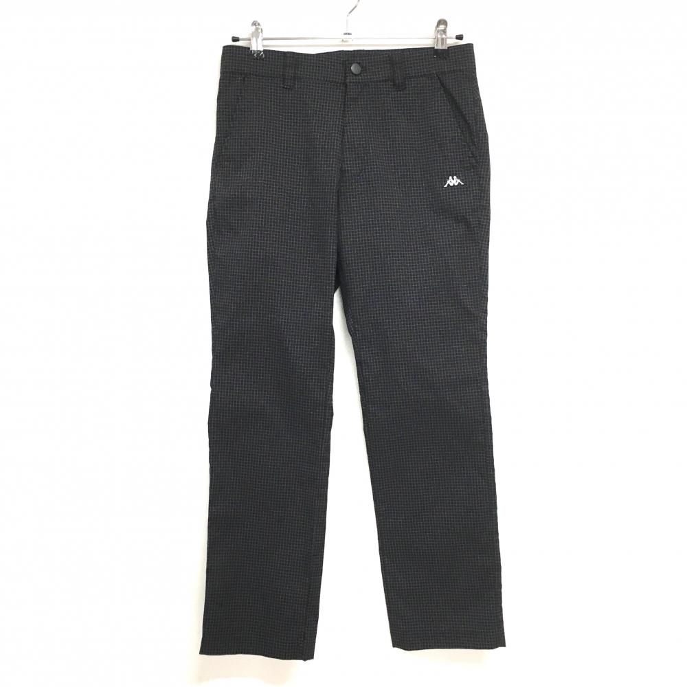 【超美品】カッパ パンツ 黒×グレー 格子チェック  メンズ S ゴルフウェア Kappa