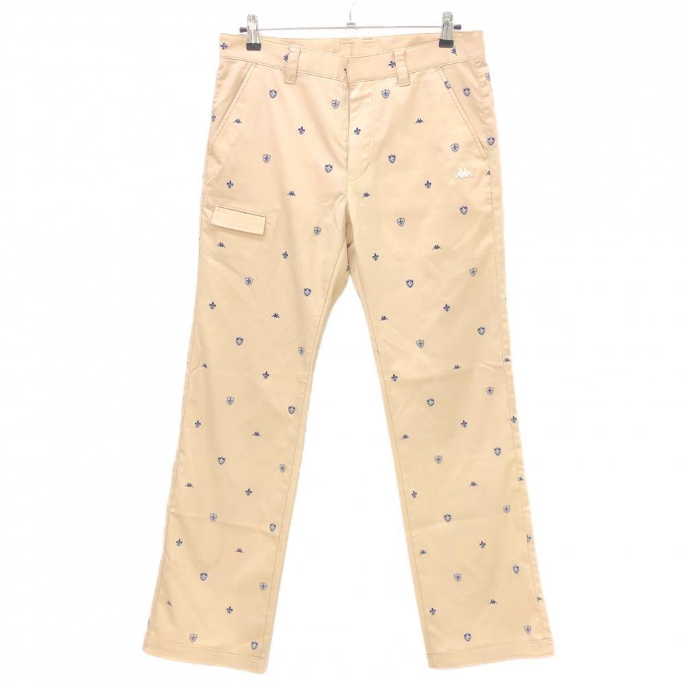 カッパ パンツ ライトベージュ×ネイビー 総柄 ストレッチ メンズ 82 ゴルフウェア Kappa
