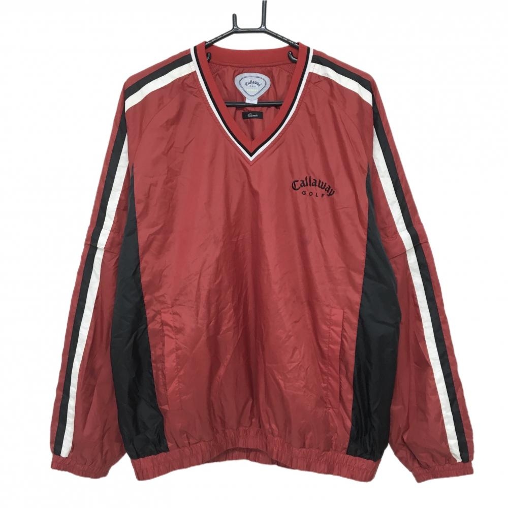 キャロウェイ 2WAYスニード レッド×黒 Vネック 袖着脱可 ブルゾン メンズ LL ゴルフウェア Callaway