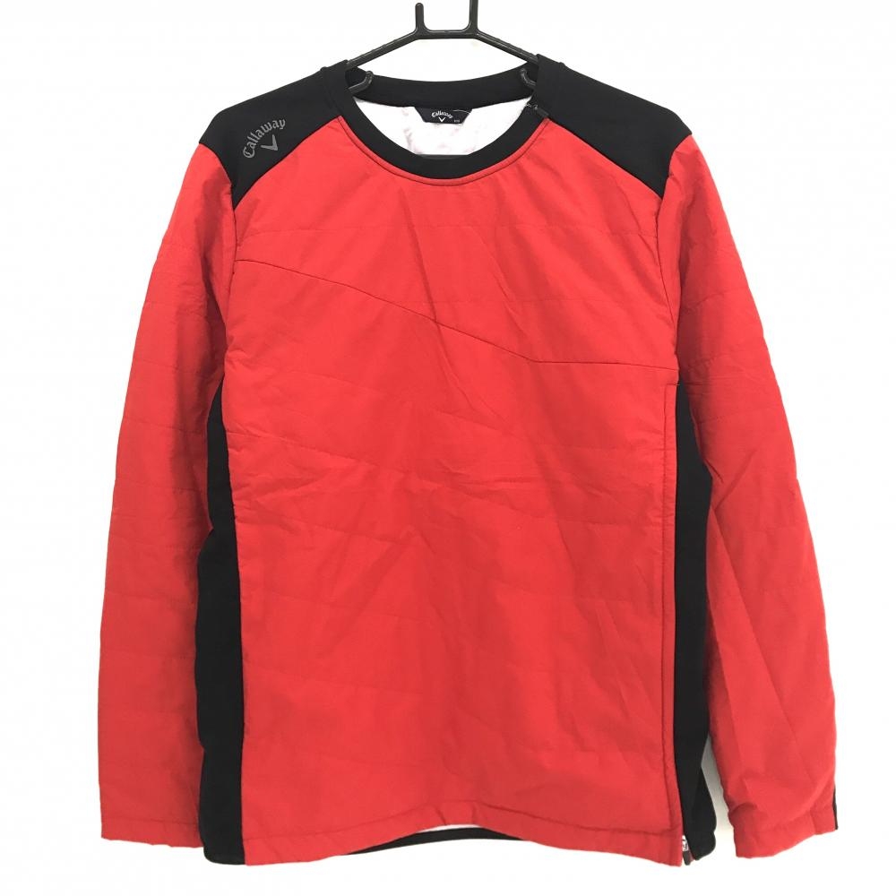 【美品】キャロウェイ 中綿切替スニード レッド×黒 韓国モデル 一部中綿  一部裏起毛  メンズ 100(韓国サイズ) ゴルフウェア Callaway