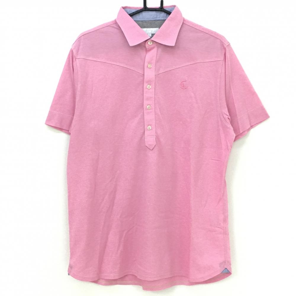 【美品】キャロウェイ 半袖ポロシャツ ピンク 無地 メンズ 3L ゴルフウェア 大きいサイズ Callaway 画像