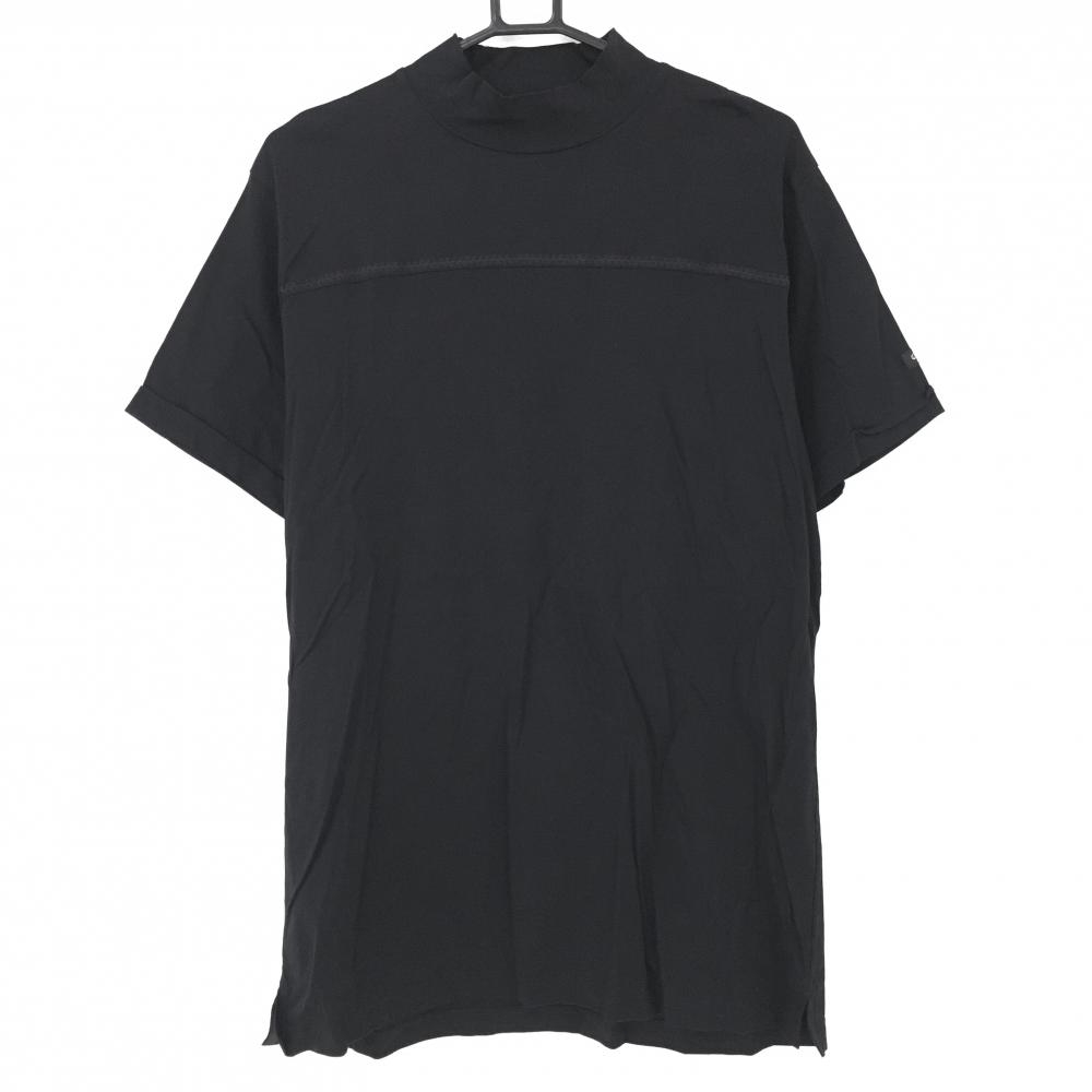 【超美品】キャロウェイ 半袖ハイネックシャツ 黒 胸刺しゅう コットン100％ メンズ 3L ゴルフウェア Callaway 画像