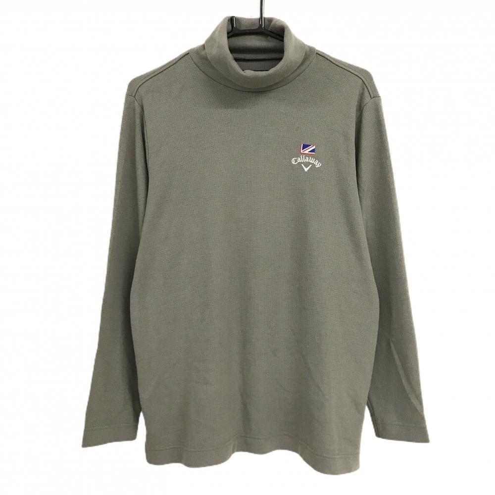 キャロウェイ 長袖タートルネックシャツ グレー ロゴ刺しゅう メンズ L ゴルフウェア Callaway