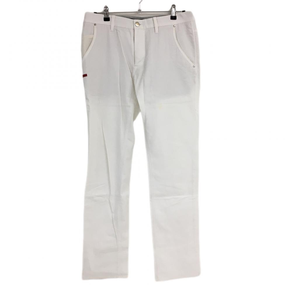 キャロウェイ レッドレーベル パンツ 白 織生地 ストレッチ ティー装着可 メンズ L ゴルフウェア Callaway
