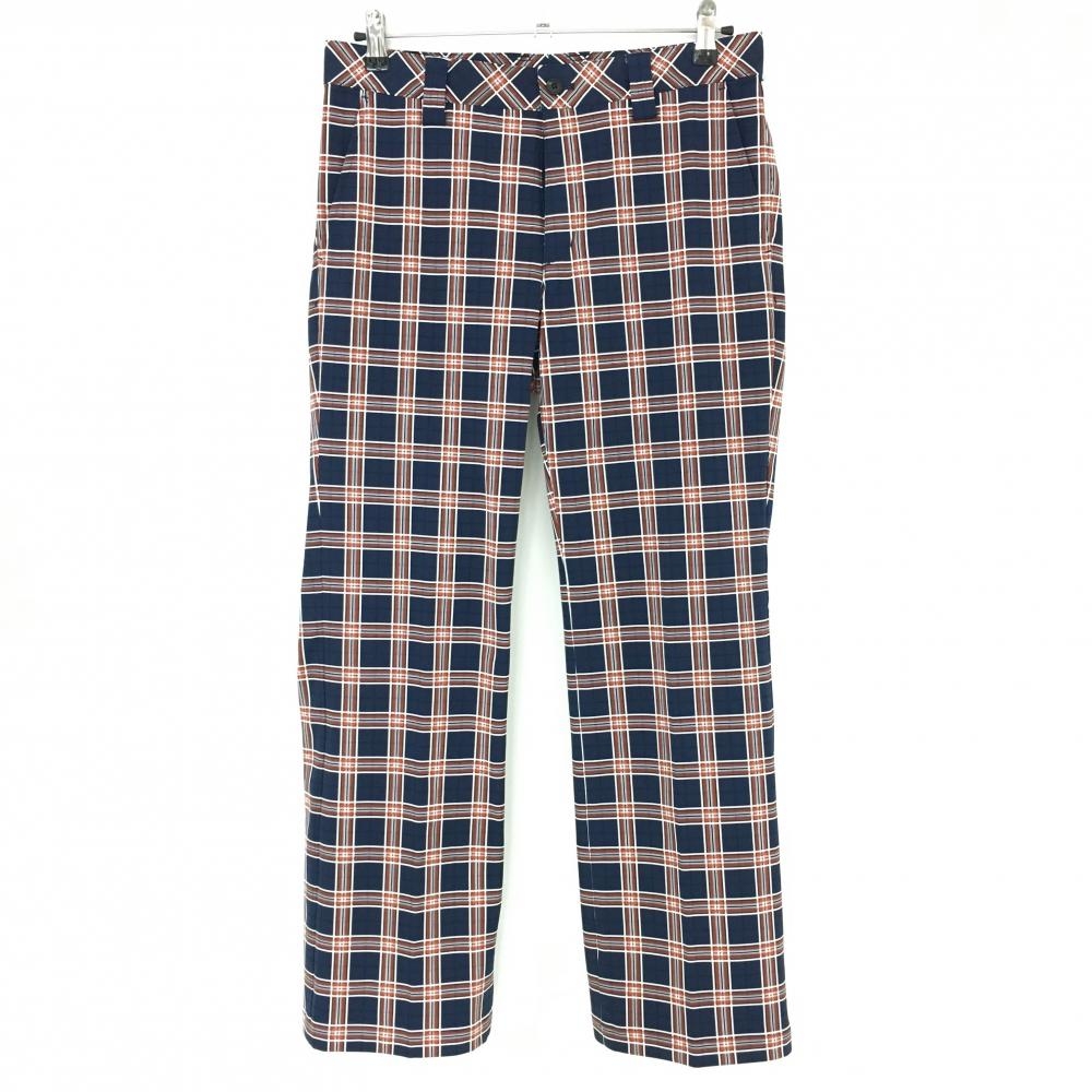【美品】キャロウェイ パンツ ネイビー×レッド 格子チェック柄 バックロゴ  メンズ M ゴルフウェア Callaway