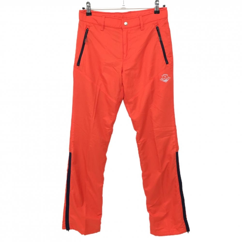 【美品】キャロウェイ パンツ オレンジ 格子地模様 メッシュ裏地  メンズ S ゴルフウェア Callaway