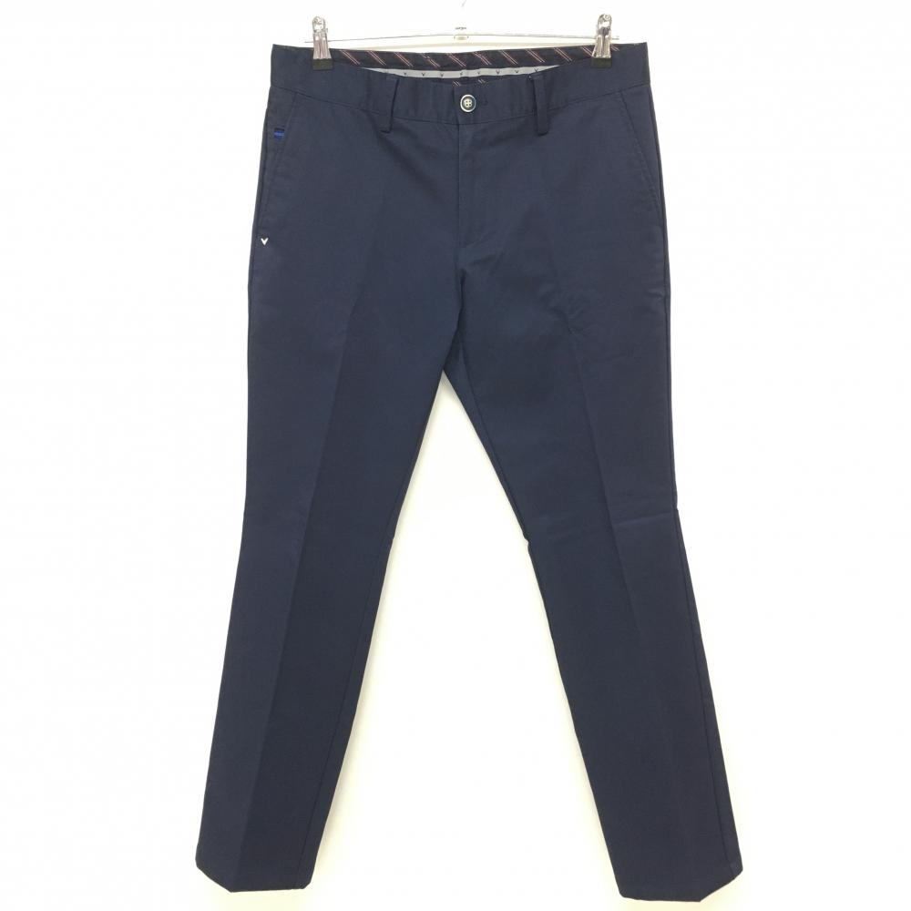 【美品】キャロウェイ パンツ ネイビー 織生地 シンプル 色褪せ少 メンズ L ゴルフウェア Callaway