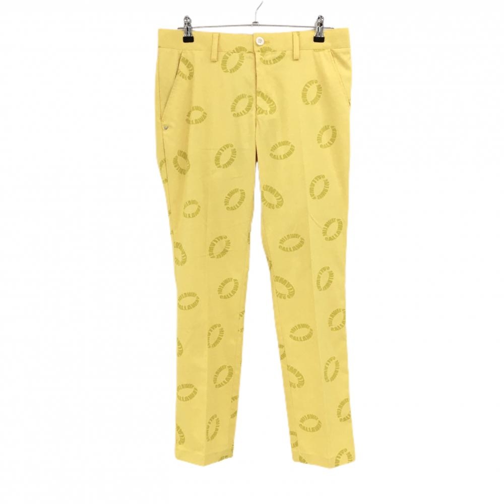 キャロウェイ パンツ イエロー 総柄 織生地 メンズ L ゴルフウェア Callaway