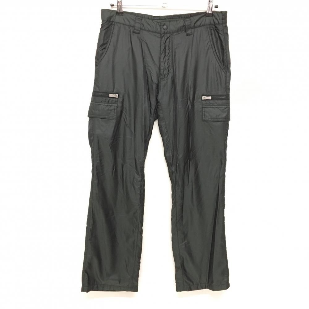 【美品】キャロウェイ カーゴパンツ ダークグレー×黒 ブロックチェック地模様 ウエストゴム 調節紐   メンズ LL ゴルフウェア Callaway