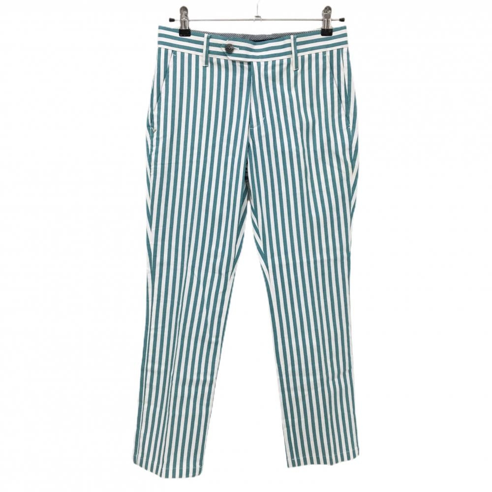 キャロウェイ パンツ 白×グリーン ストライプ ストレッチ メンズ S ゴルフウェア Callaway