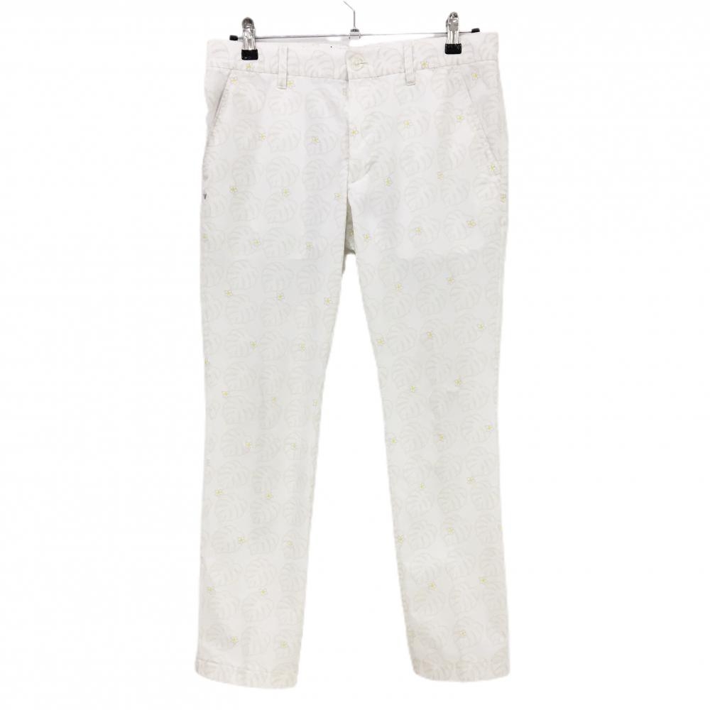 キャロウェイ パンツ 白×ベージュ リーフ総柄 花柄 メンズ M ゴルフウェア Callaway