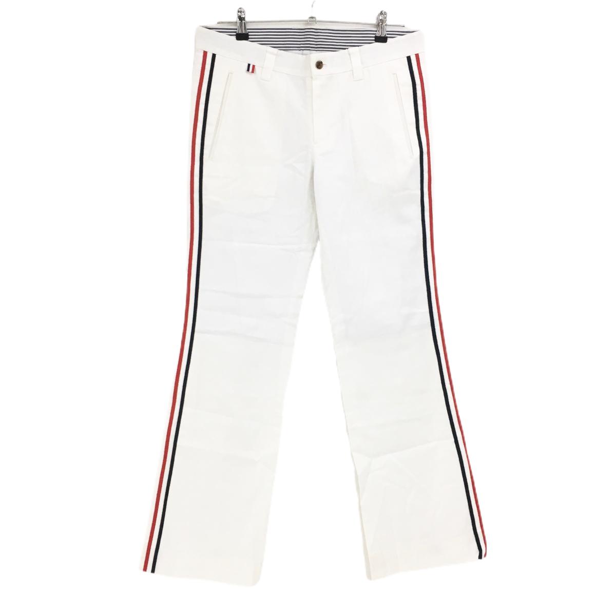 【新品】キャロウェイ パンツ 白×レッド×ネイビー サイドライン 裏地メッシュ メンズ L ゴルフウェア Callaway