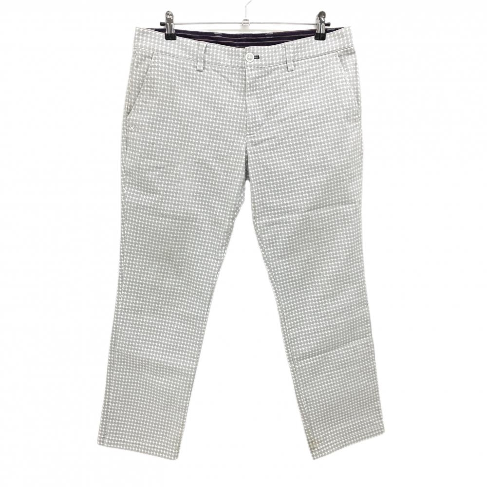 キャロウェイ パンツ グレー×白 総柄 ストレッチ メンズ 3L ゴルフウェア 大きいサイズ Callaway