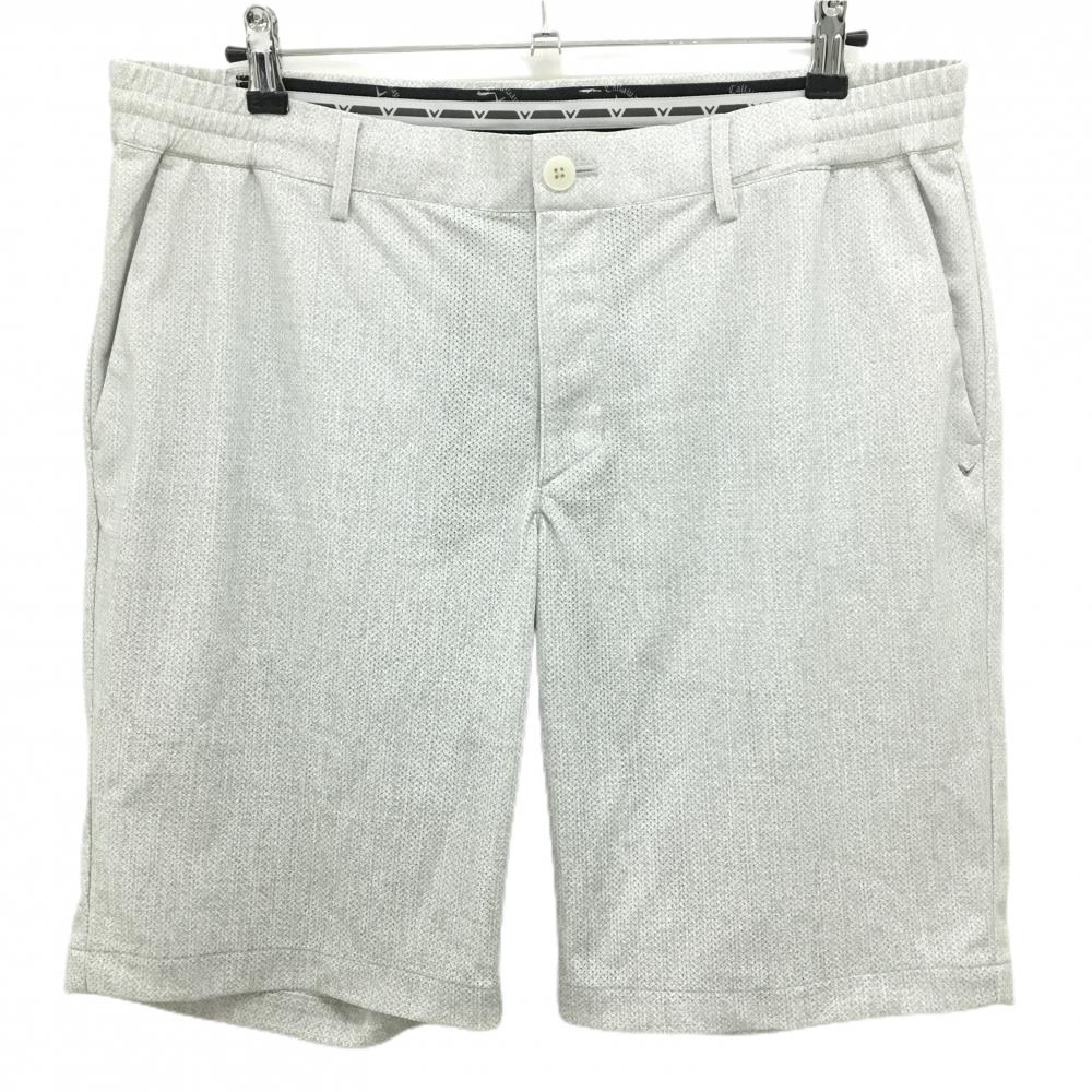 【美品】キャロウェイ ハーフパンツ 杢グレー メッシュ ウエスト調整紐  メンズ 4L ゴルフウェア 2023年モデル Callaway