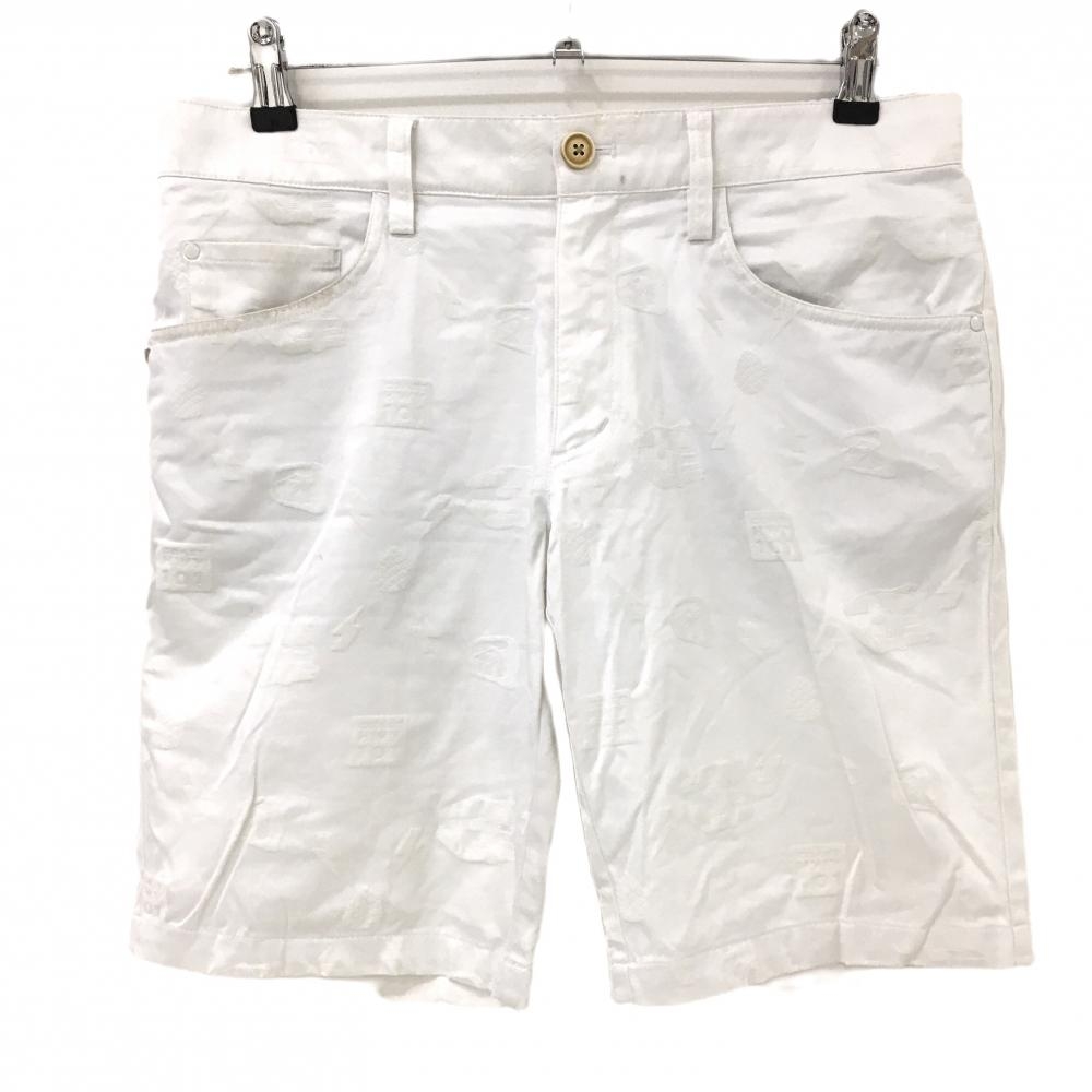 キャロウェイ ハーフパンツ 白 総柄 メンズ M ゴルフウェア Callaway