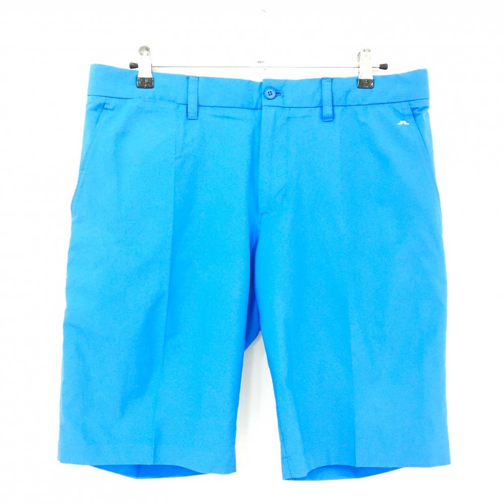 【超美品】ジェイリンドバーグ ハーフパンツ ブルー ストレッチ ロゴ  メンズ 34 ゴルフウェア J．LINDEBERG