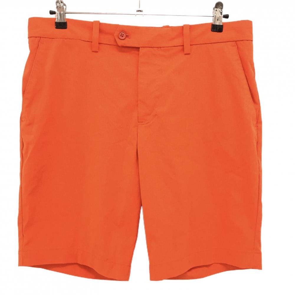 【超美品】ジェイリンドバーグ ハーフパンツ オレンジ ストレッチ メンズ 32 ゴルフウェア J．LINDEBERG