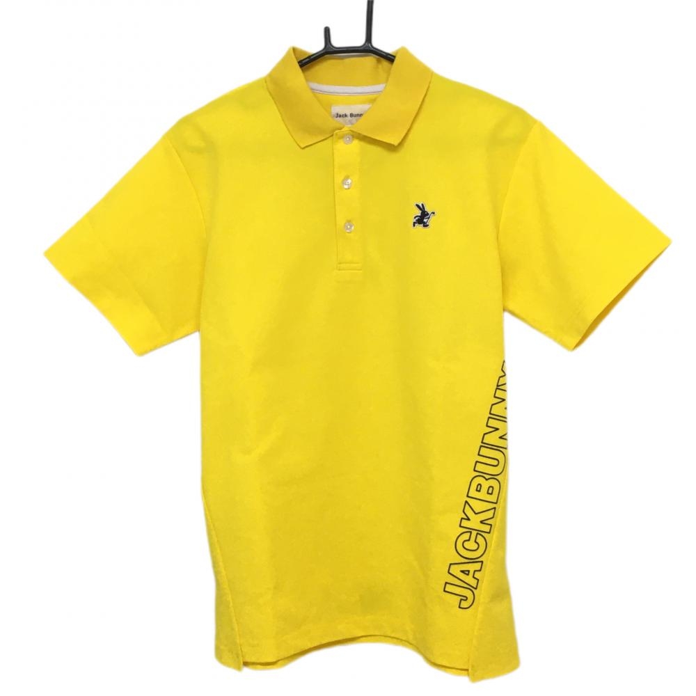 【未使用品】ジャックバニー 半袖ポロシャツ イエロー サイドロゴ  メンズ 5(L) ゴルフウェア Jack Bunny 画像