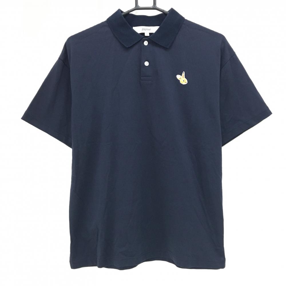 【美品】ジェービープラスイー 半袖ポロシャツ ネイビー jbplse ジャックバニー  メンズ 5(L) ゴルフウェア 2024年モデル Jack Bunny