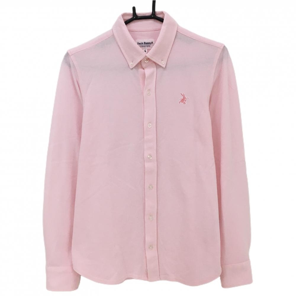 ジャックバニー 長袖シャツ ピンク バニー刺しゅう ボタンダウン  メンズ 4(M) ゴルフウェア Jack Bunny