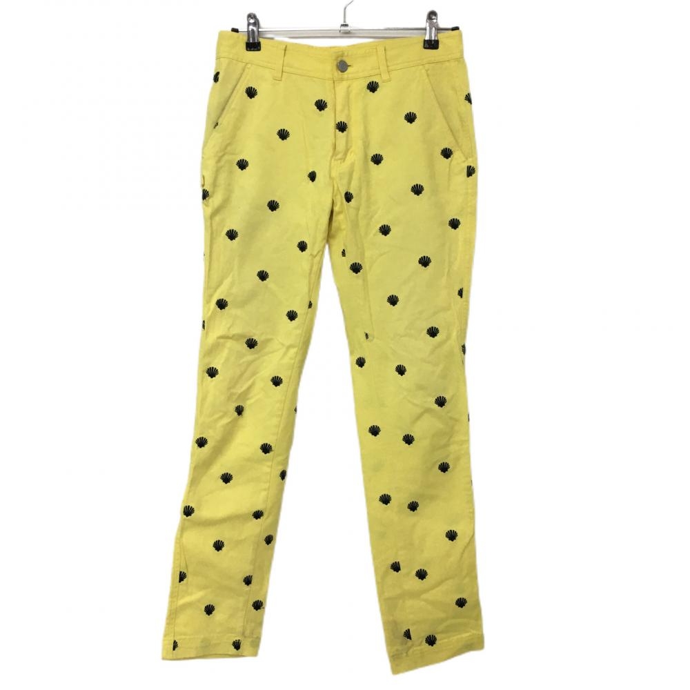 ジャックバニー パンツ イエロー×ネイビー 貝殻 メンズ 3(S) ゴルフウェア Jack Bunny