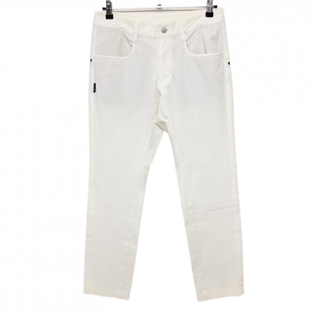 ジャックバニー パンツ 白×黒 バックロゴプリント ストレッチ メンズ 4(M) ゴルフウェア Jack Bunny