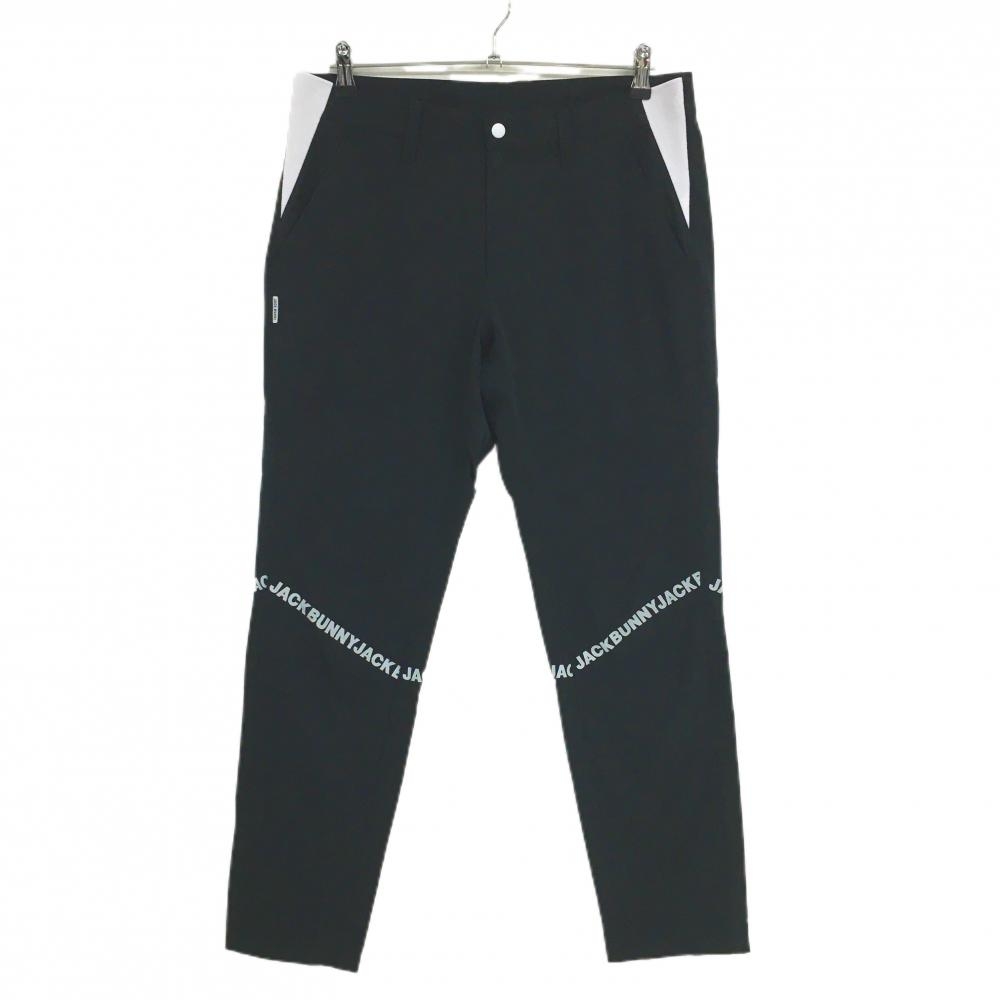ジャックバニー パンツ 黒×白×グレー ロゴプリント ストレッチ メンズ 5(L) ゴルフウェア Jack Bunny