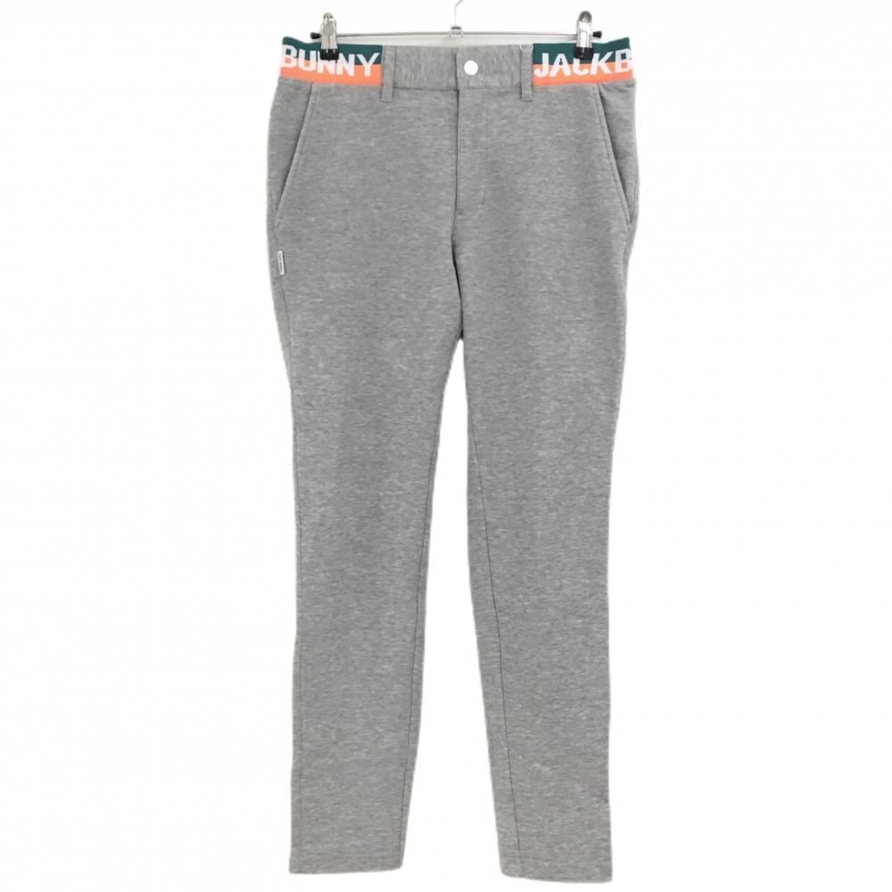 【新品】ジャックバニー パンツ 杢グレー ウエストロゴ  メンズ 6(XL) ゴルフウェア Jack Bunny