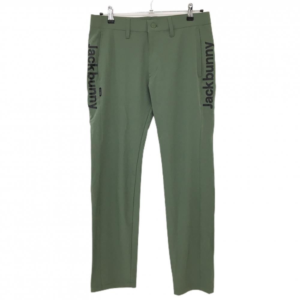 【超美品】ジャックバニー パンツ カーキ×黒 ロゴプリント ストレッチ メンズ 4(M) ゴルフウェア 2026年モデル Jack Bunny