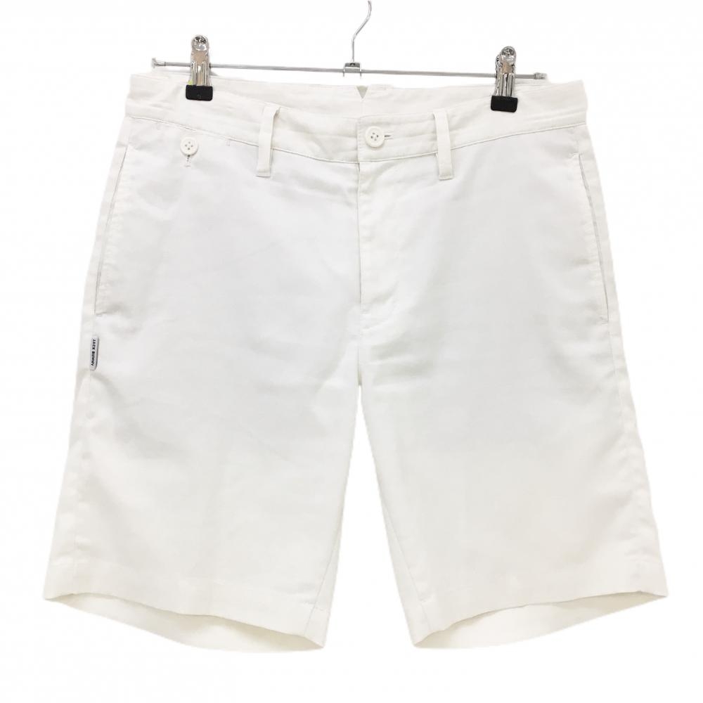 ジャックバニー ハーフパンツ 白 シンプル 麻混 メンズ 4(M) ゴルフウェア Jack Bunny