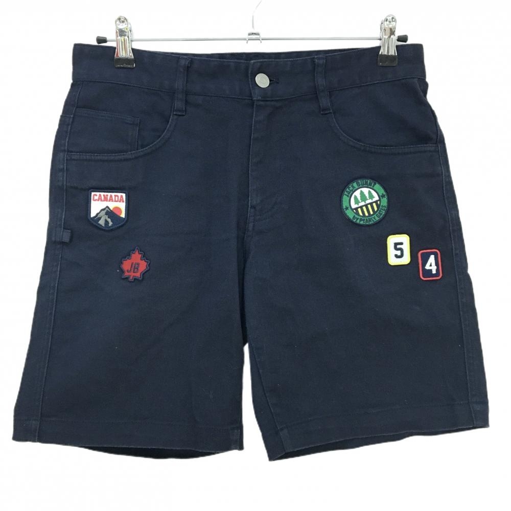 ジャックバニー ハーフパンツ ネイビー 複数ワッペン メンズ 3(S) ゴルフウェア Jack Bunny