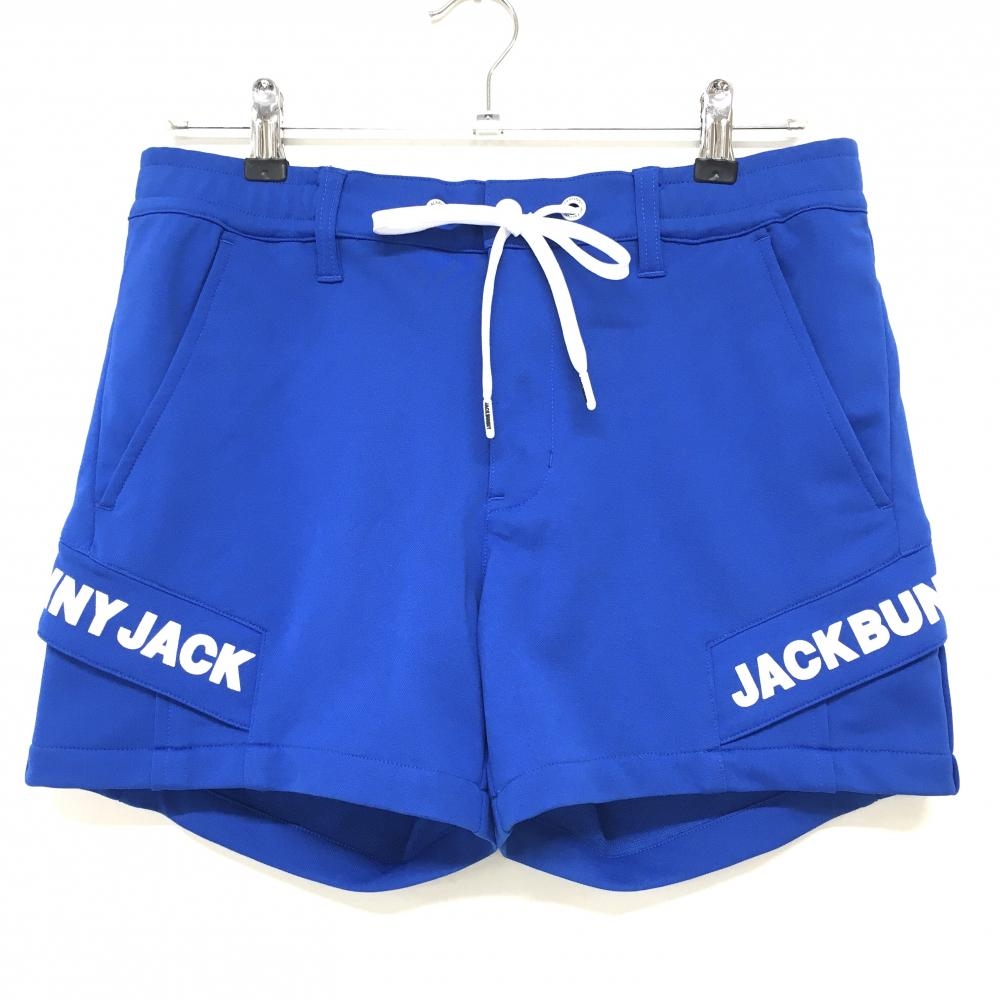 【超美品】ジャックバニー ショートパンツ ブルー×白 ロゴ メンズ 4(M) ゴルフウェア Jack Bunny