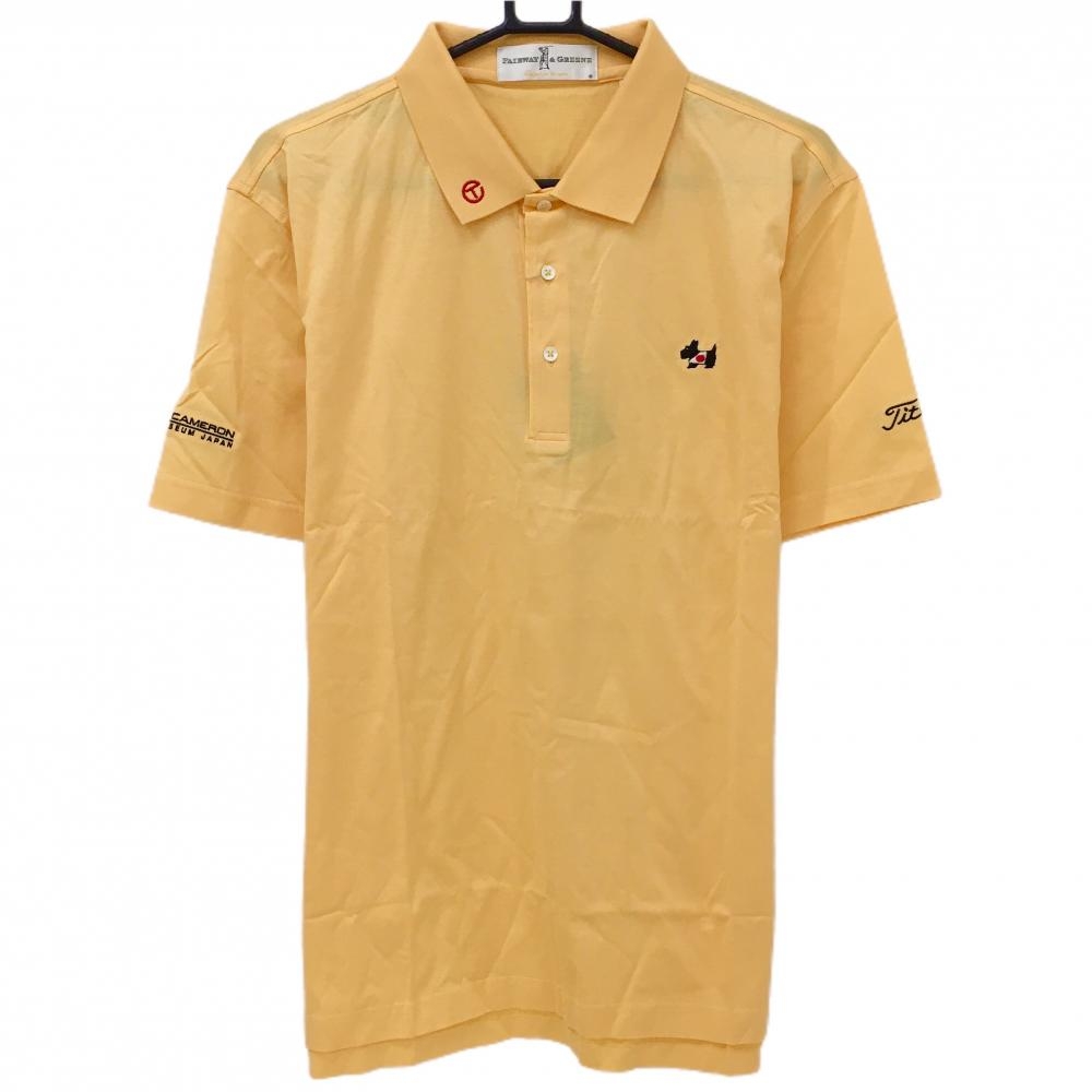 【新品】FAIRWAY&GREENE×スコッティキャメロン 半袖ポロシャツ オレンジ サークルT ドッグ メンズ XL/TG ゴルフウェア Scotty Cameron